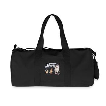 Unicorn School Girl Learning Magic - Recycled Canvas Sports Bag by Stanley/Stella - black - Front