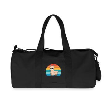 Alpaca with sunglasses for llama lovers - Recycled Canvas Sports Bag by Stanley/Stella - black - Front
