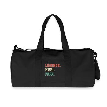  Légende Mari Papa cadeau pour Papa - Sac de sport en toile recyclée Stanley/Stella - noir - Devant