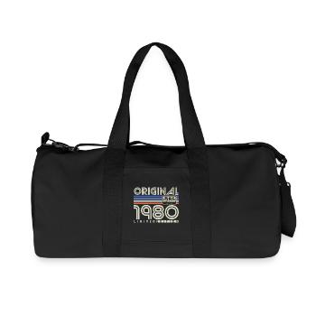 1980's Vintage Retro Birthday Gift - Recycled Canvas Sports Bag by Stanley/Stella - black - Front