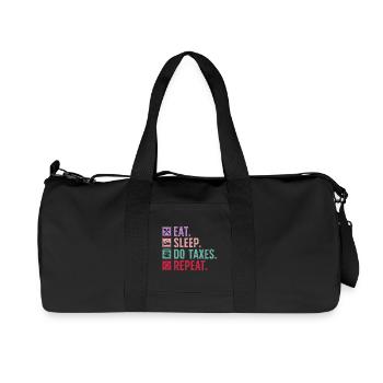 EAT. SLEEP. DO TAXES. REPEAT. - Recycled Canvas Sports Bag by Stanley/Stella - black - Front