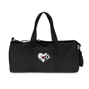 South Korea flag football with heart used - Recycled Canvas Sports Bag by Stanley/Stella - black - Front