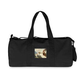 Dog God Hand Beagle Dog meme - Recycled Canvas Sports Bag by Stanley/Stella - black - Front