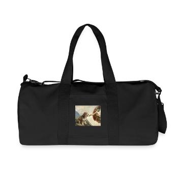 Dog God Hand Poodle Dogs meme - Recycled Canvas Sports Bag by Stanley/Stella - black - Front