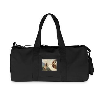 Mème du chien God God Hand du chien bouledogue français - Sac de sport en toile recyclée Stanley/Stella - noir - Devant