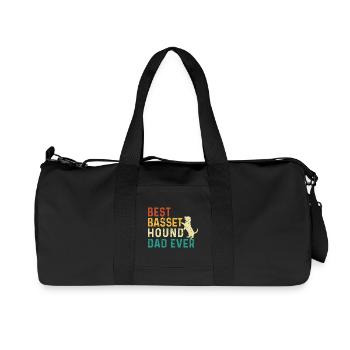 Best Basset Hound Dad Ever - Dog Dad Lover - Recycled Canvas Sports Bag by Stanley/Stella - black - Front