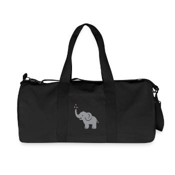 Funny baby elephant with hearts - Recycled Canvas Sports Bag by Stanley/Stella - black - Front