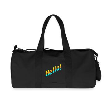 Hello! - Recycelte Canvas-Sporttasche von Stanley/Stella - Schwarz - Vorne