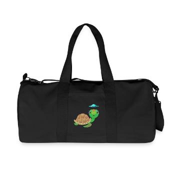 Alien, UFO und Schildkröte: Abenteuerliche - Recycelte Canvas-Sporttasche von Stanley/Stella - Schwarz - Vorne