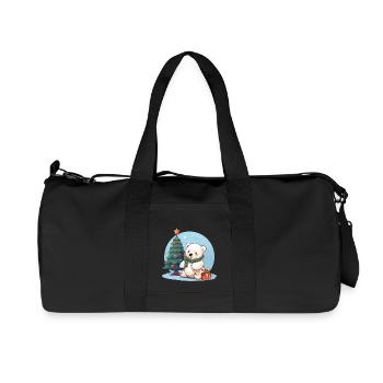 Ours polaire de Noël sur le sapin de Noël: soleil d’hiver - Sac de sport en toile recyclée Stanley/Stella - noir - Devant
