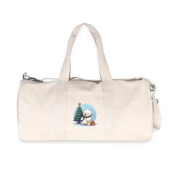 Christmas polar bear on the Christmas tree: Winter sun - Recycled Canvas Sports Bag by Stanley/Stella - natural - Front