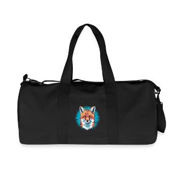 Fox - Illustration - Recycled Canvas Sports Bag by Stanley/Stella - black - Front