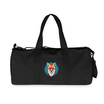 Fox - Illustration - Recycled Canvas Sports Bag by Stanley/Stella - black - Front