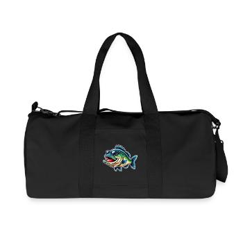 Barsch Angeln - Recycelte Canvas-Sporttasche von Stanley/Stella - Schwarz - Vorne