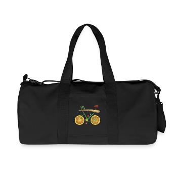 Design de vélo fruité avec des tranches d’orange - Sac de sport en toile recyclée Stanley/Stella - noir - Devant