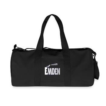 Emden Möwe & Moin Design - Recycelte Canvas-Sporttasche von Stanley/Stella - Schwarz - Vorne