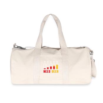 Bouteilles de bière minimalistes avec dégradé - Sac de sport en toile recyclée Stanley/Stella - blanc naturel - Devant