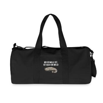 Catfish Saying Angel Print - Recycled Canvas Sports Bag by Stanley/Stella - black - Front