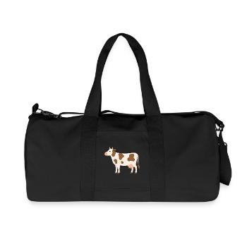 Pastel Cow with Brown Spots - Recycled Canvas Sports Bag by Stanley/Stella - black - Front