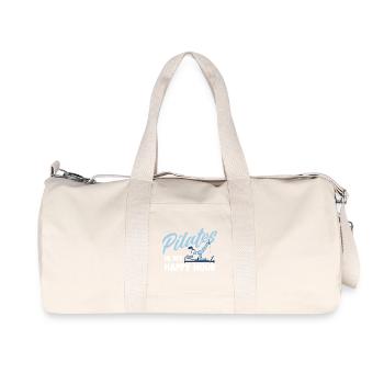 Le Pilates est mon humour fitness pour l’happy hour - Sac de sport en toile recyclée Stanley/Stella - blanc naturel - Devant