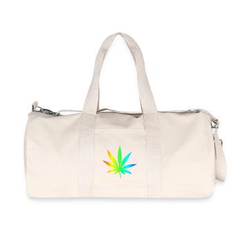 Marihuana-Blatt-Regenbogen - Recycelte Canvas-Sporttasche von Stanley/Stella - Naturweiß - Vorne