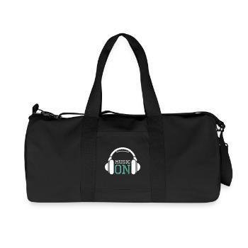 Casque Musique Amour DJ Techno Hip Hop Icône du logo - Sac de sport en toile recyclée Stanley/Stella - noir - Devant