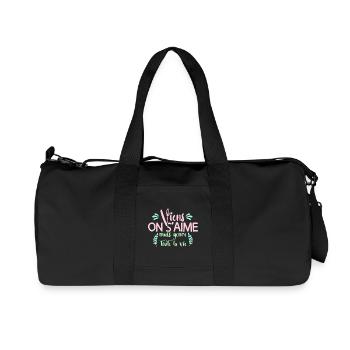 Viens on s'aime mais genre toute la vie mariage - Sac de sport en toile recyclée Stanley/Stella - noir - Devant