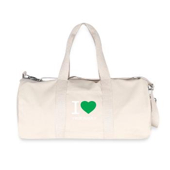I LOVE VEGETARIAN Vegetarisch Hashtag - Recycelte Canvas-Sporttasche von Stanley/Stella - Naturweiß - Vorne