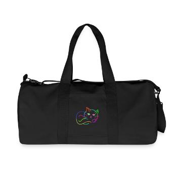rainbow, cat, colorful, colorful, kids - Recycled Canvas Sports Bag by Stanley/Stella - black - Front