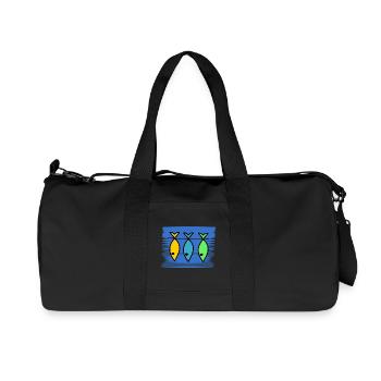 POISSON. SARDINE. POISSON D'AVRIL. MER. OCÉAN - Sac de sport en toile recyclée Stanley/Stella - noir - Devant