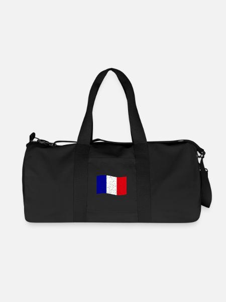 vintage French flag - Recycled Canvas Sports Bag by Stanley/Stella - black