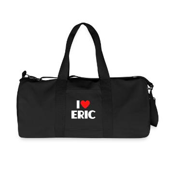 J'aime Eric Red Heart, fan du nom romantique - Sac de sport en toile recyclée Stanley/Stella - noir - Devant