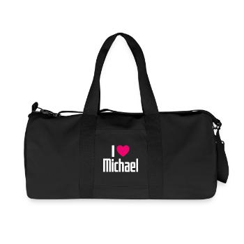 I Love Michael Pink Heart I Love Michael - Recycled Canvas Sports Bag by Stanley/Stella - black - Front