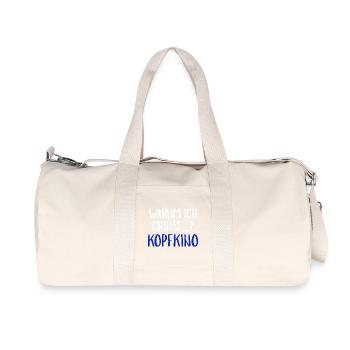 Warum Ich Grinse Kopfkino Funny Slogan Humour - Recycelte Canvas-Sporttasche von Stanley/Stella - Naturweiß - Vorne