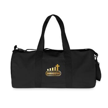 Connected - cross - gold - christian - Recycled Canvas Sports Bag by Stanley/Stella - black - Front