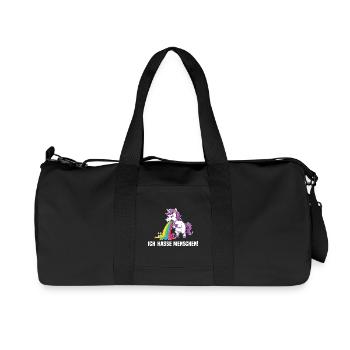 Licorne drôle Je déteste les gens Arc-en-ciel - Sac de sport en toile recyclée Stanley/Stella - noir - Devant