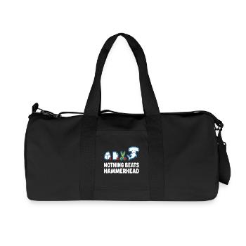 Nothing Beats Hammerhead Hammerhead Shark Motif - Recycled Canvas Sports Bag by Stanley/Stella - black - Front