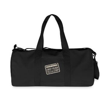 Chaque dossier raconte une histoire - Sac de sport en toile recyclée Stanley/Stella - noir - Devant