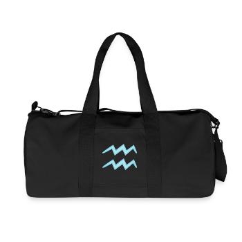 Wassermann Tierkreiszeichen Pastellblau - Recycelte Canvas-Sporttasche von Stanley/Stella - Schwarz - Vorne
