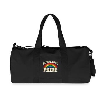 Global Love Pride Regenbogen Vintage T-Shirt  - Recycelte Canvas-Sporttasche von Stanley/Stella - Schwarz - Vorne