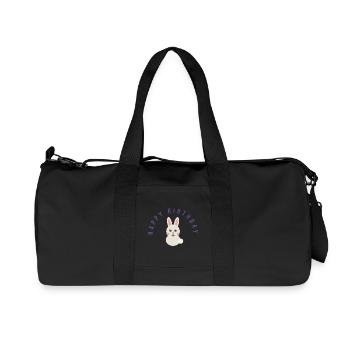 JOYEUX ANNIVERSAIRE. HAPPY BIRTHDAY. ANNIVERSAIRE. - Sac de sport en toile recyclée Stanley/Stella - noir - Devant