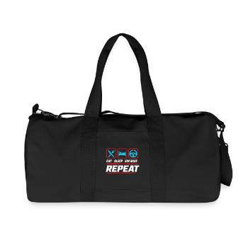 Eat sleep sim race repeat for sim racing fans - Recycled Canvas Sports Bag by Stanley/Stella - black - Front