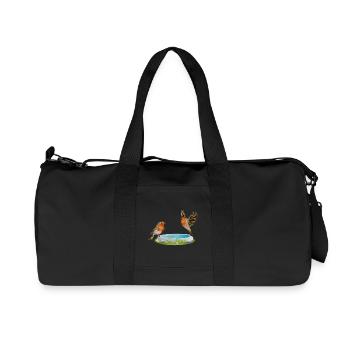Bird potions with two fun robins - Recycled Canvas Sports Bag by Stanley/Stella - black - Front