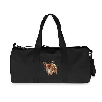 Noël Poméranien Lover Noël Chien Cadeau - Sac de sport en toile recyclée Stanley/Stella - noir - Devant