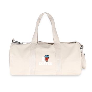 I love coffee drinking coffee lovers statement - Recycled Canvas Sports Bag by Stanley/Stella - natural - Front