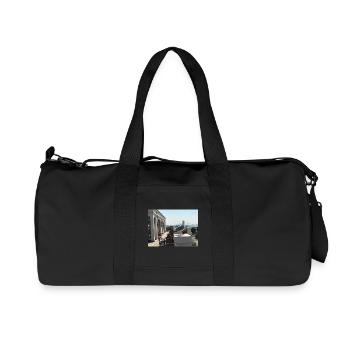 Vue sur la mouette sur le toit-terrasse du port - Sac de sport en toile recyclée Stanley/Stella - noir - Devant