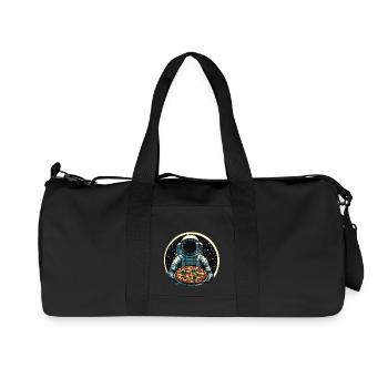 Astronaut with salami pizza space design - Recycled Canvas Sports Bag by Stanley/Stella - black - Front