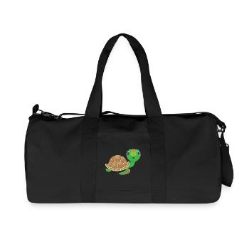 Kawaii Schildkröte: Süßer Charme - Recycelte Canvas-Sporttasche von Stanley/Stella - Schwarz - Vorne