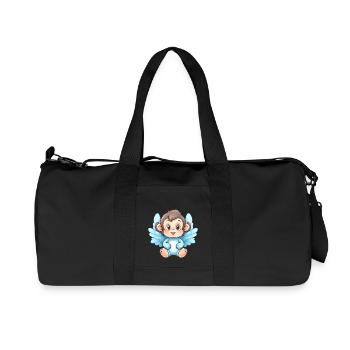 affe schimpanse engel flügel süß kawaii - Recycelte Canvas-Sporttasche von Stanley/Stella - Schwarz - Vorne