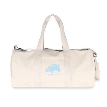 Oldtimer motiv mit Schrift - Recycelte Canvas-Sporttasche von Stanley/Stella - Naturweiß - Vorne